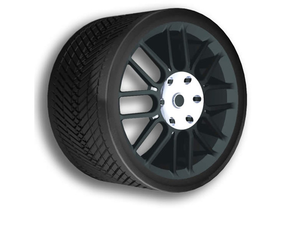 <b>Automotive Wheel</b><span><br /> Designed by <b>Mark Schmidt</b> • Created in Ashlar-Vellum CAD & 3D Modeling Software</span>