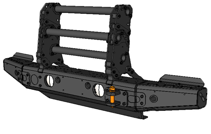 <b>Modular Front-End System (MFES-JK C7) with Full Grill Guard, Skid Plate and Drop Pin Jaw</b><span><br /> Designed by <b><a href='/success-stories/mud-snow-sand-meet-technology/'>Trey Hermann</a></b> of <b><a href='http://pronghorngear.com/'>Pronghorn Overland Gear</a></b> • Created in <a href='/3d-modeling/3d-modeling-cobalt.html'>Cobalt CAD & 3D Modeling Software</a></span>