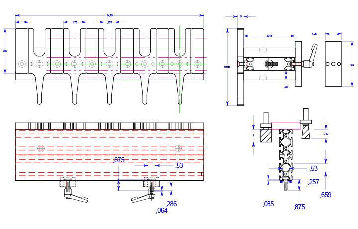 <b>Katie Jig Dovetail Joint System Drawing</b><span><br /> Designed by <b>Terry Hampton</b> • Created in <a href='/3d-modeling/3d-modeling-xenon.html'>Xenon CAD & 3D Modeling Software</a></span>