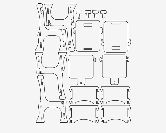 <b>Puzzle Chair Drawing</b><span><br /> Designed by <b><a href='/success-stories/students-get-down-to-business-with-graphite/'>Arnold Public Schools Students</a></b> • Created in <a href='/2d-3d-drafting/2d-3d-cad-graphite.html'>Graphite Precision CAD Software</a></span>